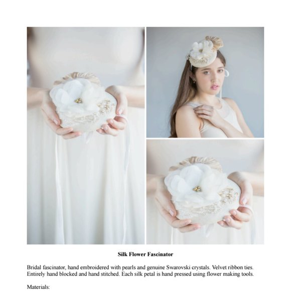 Bridal Hat, Flower Fascinator,  Couture Hat. main image 8